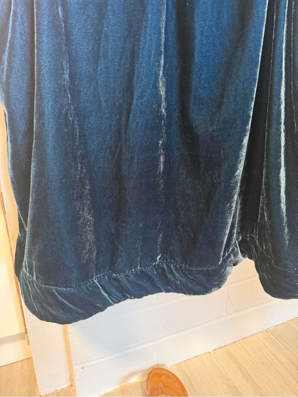 April Cornell Teal Textured Dress with Gold Hanger Loop - Picture 7 of 12